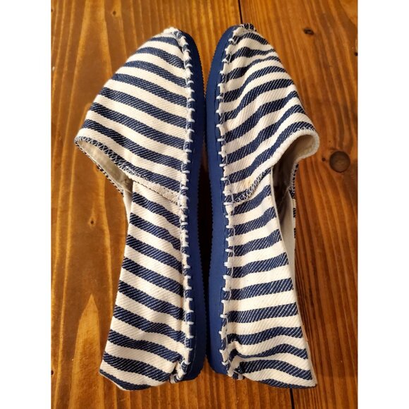 Havaianas Womens Striped Canvas Slip-On Shoes Size 7 Blue & White - Picture 6 of 9